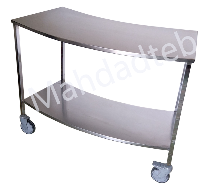 ترالی منحنی تمام استیل اتاق عمل - کد MHT25
