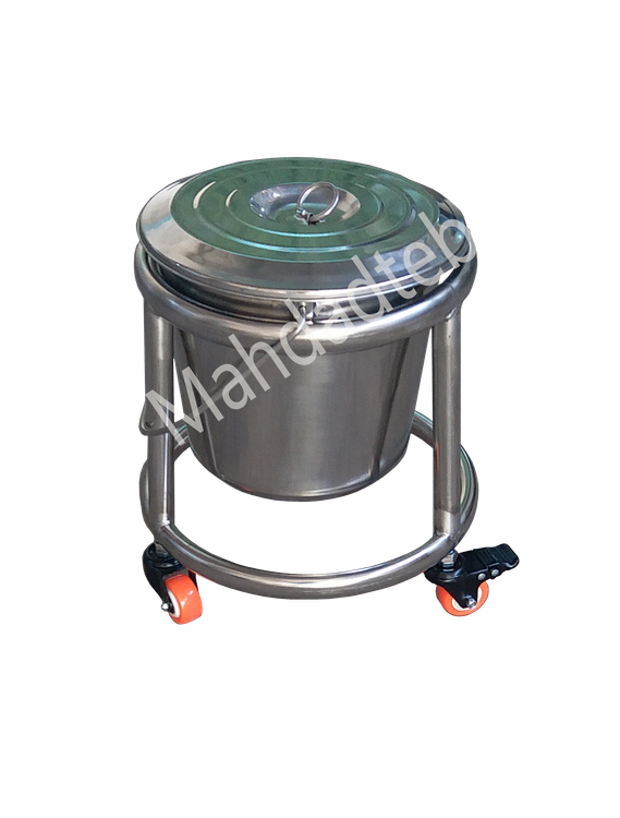 سطل استیل اتاق عمل چرخدار - کدMHT211