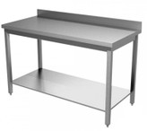 میز استیل دو طبقه پشتی دار کنار  - کد MHT27