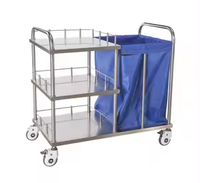 ترالی همپر بیمارستانی استیل (حمل البسه تمیز و کثیف) - کد -MHT38 -1