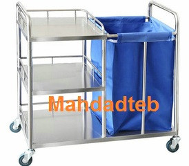 ترالی همپر بیمارستانی استیل (حمل البسه تمیز و کثیف) - کد -MHT38 -1