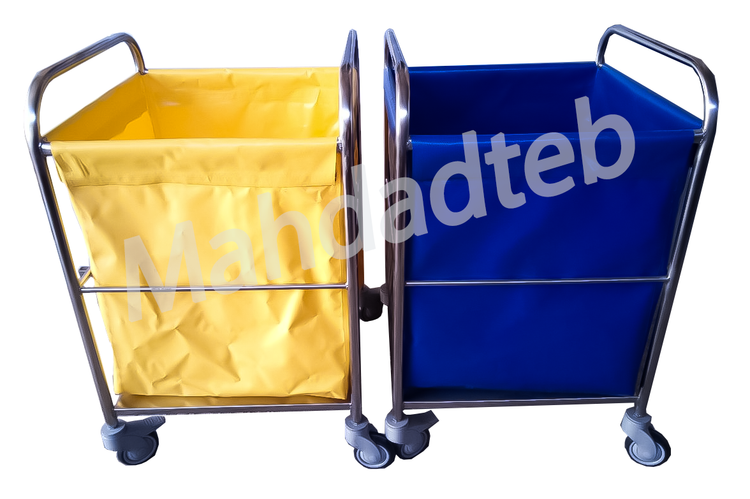 بین حمل البسه و ملحفه بیمارستانی تک خانه مربعی (ترولی تمیز و کثیف) 2- کد -MHT39 -1