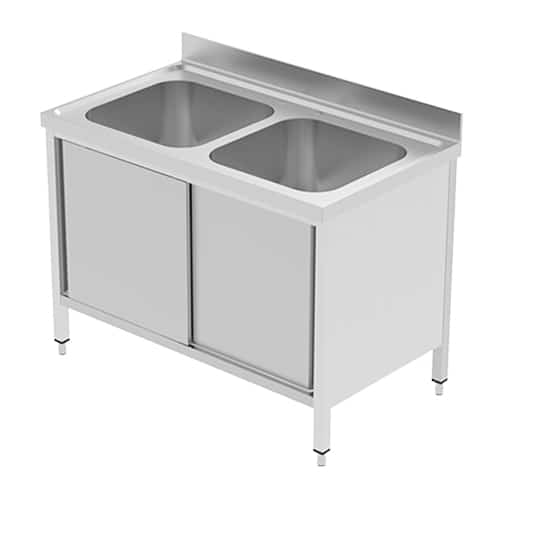سینک شستوشی ابزار دو لگن کابیندار