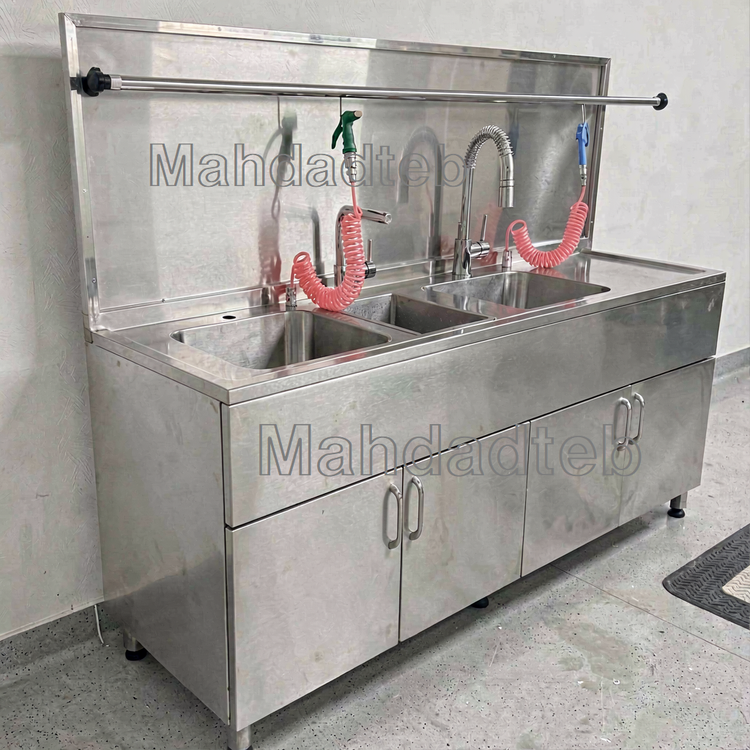 سینک سه مرحله ای بیمارستانی تمام استیل