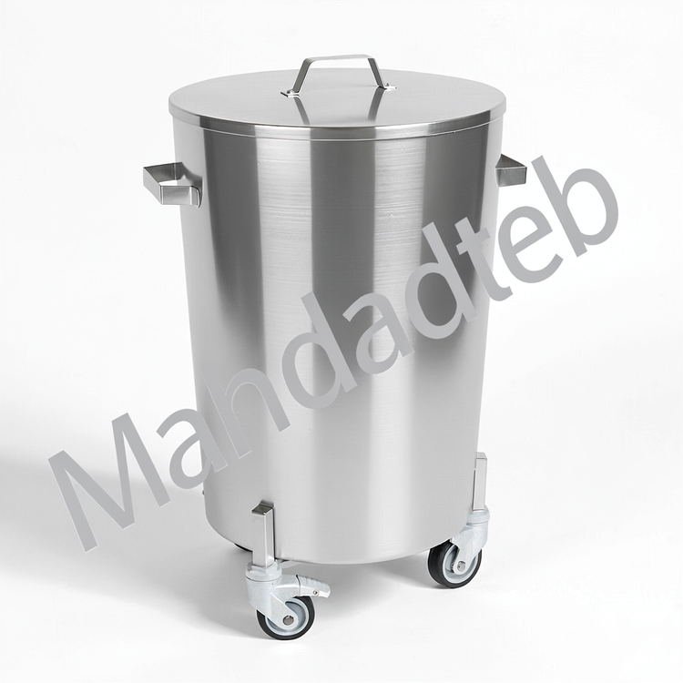 سطل کلین روم استیل چرخدار
