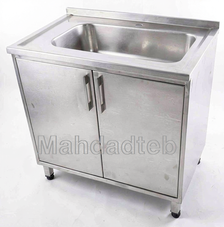 سینک بیمارستانی تک لگن کابیندار استیل مهداد طب