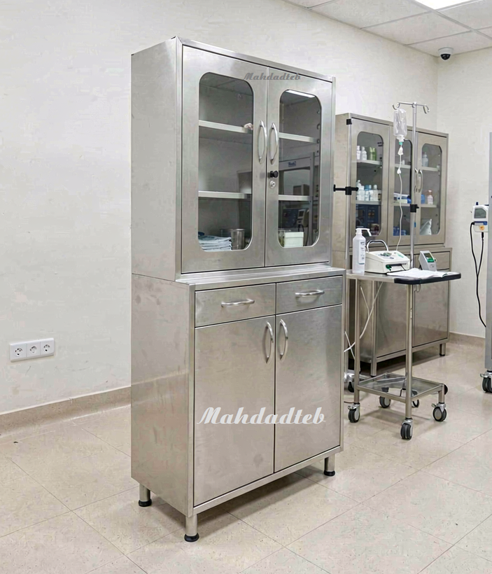 کمد بیمارستانی اتاق عمل استیل پیشخوان دار
