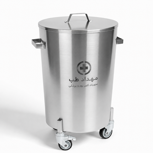 سطل کلین روم استیل چرخدار